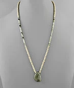 GOLDEN STELLA STONE & WOOD BEAD NECKLACE NECKLACES 1 GOLDEN STELLA STONE & WOOD BEAD NECKLACE NECKLACES