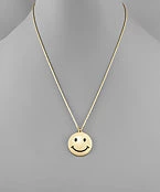 GOLDEN STELLA NECKLACES SMILEY FACE NECKLACE
