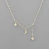 GOLDEN STELLA 2 STAR AND MOON GOLD NECKLACE