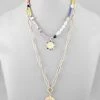 GOLDEN STELLA MULTI BEAD & 2 DISK LAYER NECKLACE