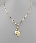 GOLDEN STELLA HEART & EVIL EYE NECKLACE NECKLACES