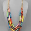 GOLDEN STELLA NECKLACES WOOD DOWEL BEADED NECKLACE