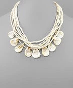 GOLDEN STELLA MULTI TEARDROP SHELL NECKLACE NECKLACES