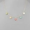 GOLDEN STELLA NECKLACES MULTI FLOWER CHARM NECKLACE