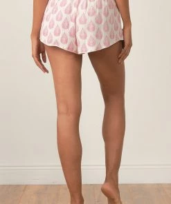 ELAN WHITE ROSE LEAF SHORTS