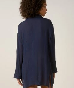 ELAN NAVY BUTTON DOWN DRESS