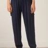 ELAN NAVY SMOCKED POCKET PANT