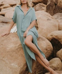 ELAN 'DON'T BE JADED" MAXI DRESS