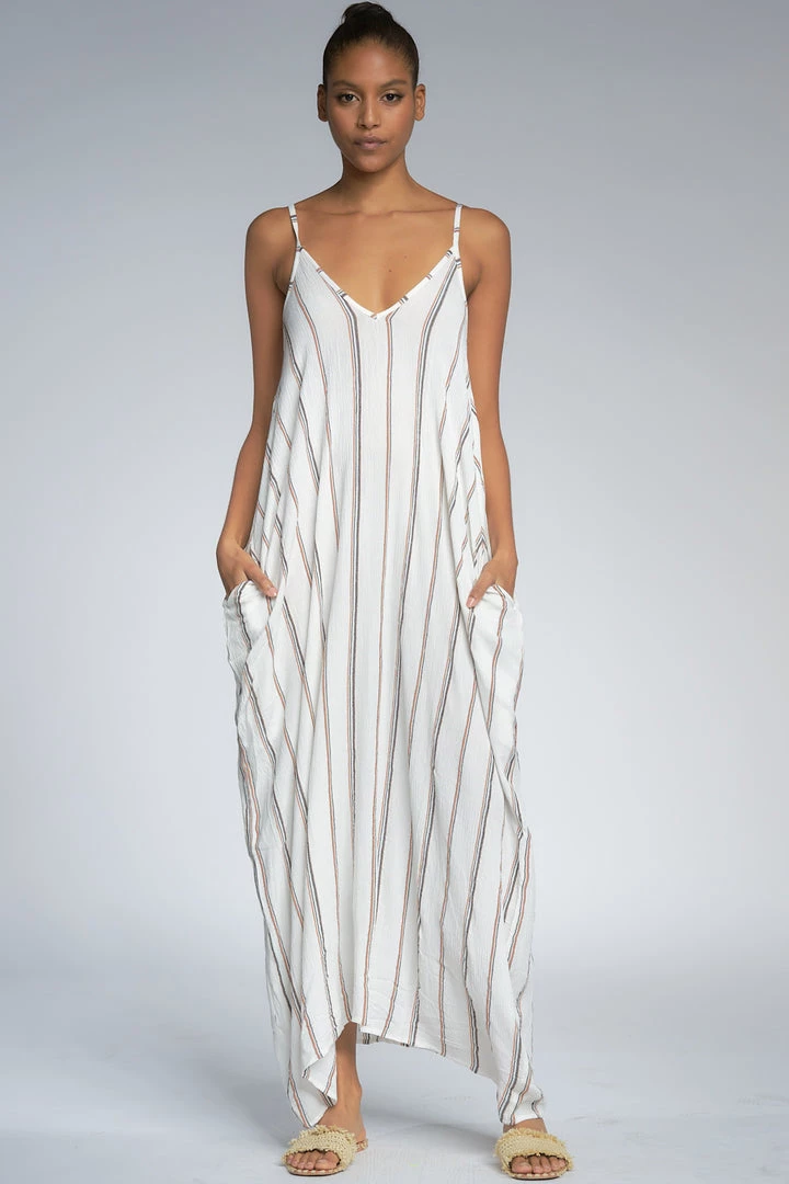 ELAN DRESSES GAUZY STRIPE MAXI DRESS 1 ELAN DRESSES GAUZY STRIPE MAXI DRESS