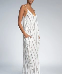 ELAN DRESSES GAUZY STRIPE MAXI DRESS