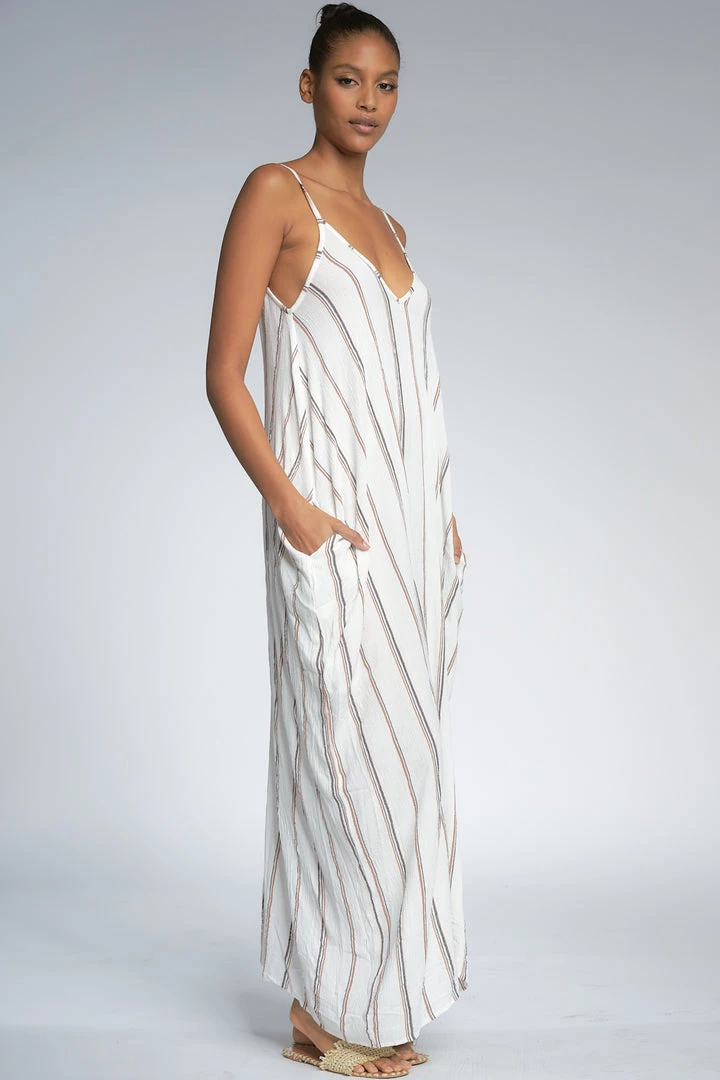 ELAN DRESSES GAUZY STRIPE MAXI DRESS 2 ELAN DRESSES GAUZY STRIPE MAXI DRESS