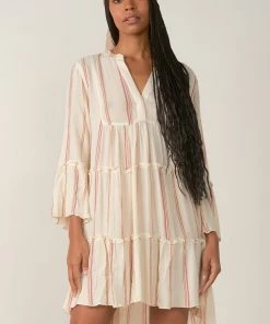 ELAN DRESSES STRIPE LONG SLEEVE DRESS
