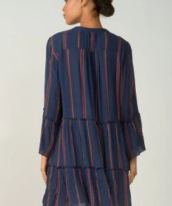 ELAN DRESSES STRIPE LONG SLEEVE DRESS