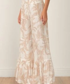 ELAN CREAM TAUPE MONO LEAF PANT 11 ELAN CREAM TAUPE MONO LEAF PANT