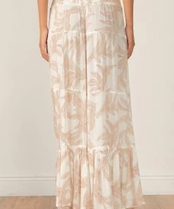 ELAN CREAM TAUPE MONO LEAF PANT 10 ELAN CREAM TAUPE MONO LEAF PANT