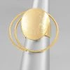 GOLDEN STELLA RINGS SCRATCHED CURVE DISC & CIRCLE RING