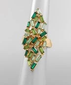 GOLDEN STELLA RINGS BAGUETTE BEAD MARQUISE RING