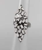 GOLDEN STELLA RINGS BAGUETTE BEAD MARQUISE RING 3 GOLDEN STELLA RINGS BAGUETTE BEAD MARQUISE RING