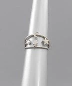GOLDEN STELLA RINGS STAR & MOON & LIGHTNING RING