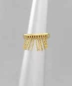 GOLDEN STELLA CHAIN FRINGE RING