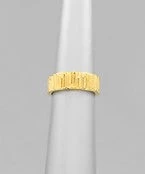 GOLDEN STELLA BRASS TEXTURED RING RINGS