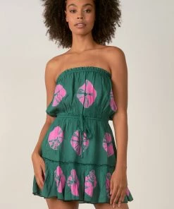 ELAN DRESSES STRAPLESS RUFFLE DRESS