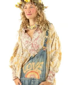 MAGNOLIA PEARL TOP 1123 BLOCKPRINT TORA SHIRT-MAY22 TOPS