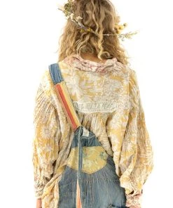 MAGNOLIA PEARL TOP 1123 BLOCKPRINT TORA SHIRT-MAY22 TOPS