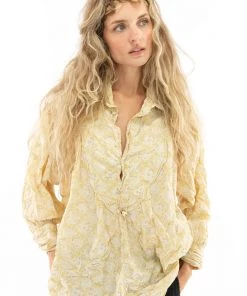 MAGNOLIA PEARL TOP 1123 BLOCKPRINT TORA SHIRT-MAY22 TOPS