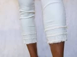 CHARLIE B PANTS 3 TIERED HEM ANKLE CAPRI PANT