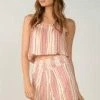 ELAN TOPS ROSE STRIPED TUBE TOP