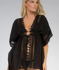 ELAN CROCHET COVER UP CARDIGAN SWEATERS