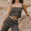 ELAN RUNWAY STRIPE CROP TOP TOPS