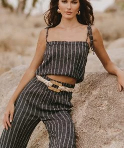 ELAN RUNWAY STRIPE CROP TOP TOPS