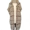 GOLDEN STELLA SWEATERS HOODED STRIPE AND FRINGE CARDIGAN