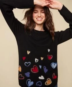 CHARLIE B SWEATERS FULL HEART SWEATER
