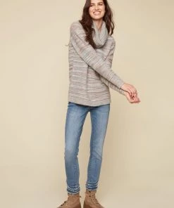 CHARLIE B SWEATERS COWL NECK SWEATER