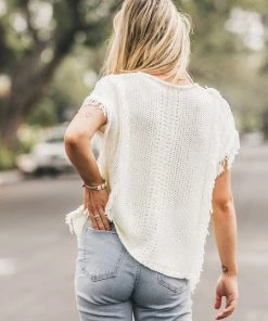 VERTE BOHO FRINGE KNIT SWEATER TOP