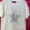 HIPCHIK TOPS RHINESTONE METALLIC T-SHIRT