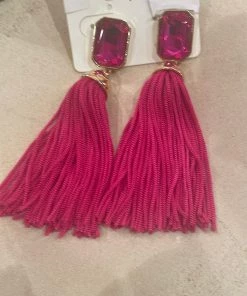 GOLDEN STELLA Octagon Bead Tassel Earrings