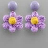 GOLDEN STELLA KNIT FLOWER EARRINGS