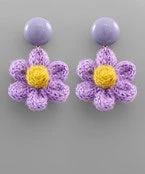 GOLDEN STELLA KNIT FLOWER EARRINGS