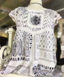 MUCHE ET MUCHETTE LOLITA BANDANA CROCHET DETAIL TOP TOPS