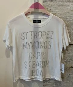 HIPCHIK TOPS RHINESTONE METALLIC T-SHIRT