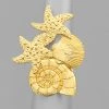 GOLDEN STELLA STARFISH AND SHELL RING