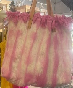 MUCHE ET MUCHETTE HANDBAGS/LUGGAGE PINK FRINGE TIE DYE TOTE BAG
