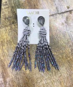 SAACHI EARRINGS MALDIVES BEADED TASSEL EARRING