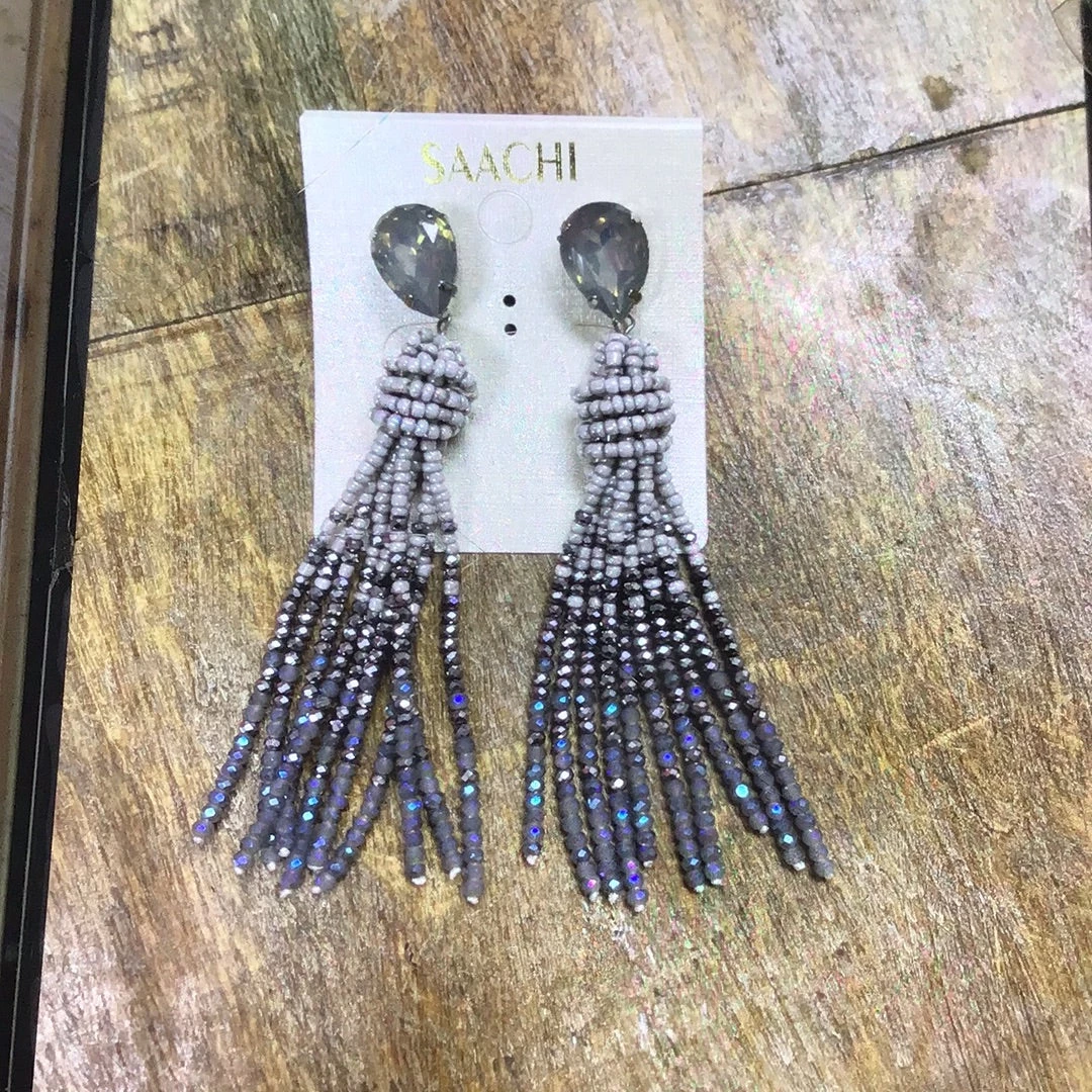 SAACHI EARRINGS MALDIVES BEADED TASSEL EARRING 1 SAACHI EARRINGS MALDIVES BEADED TASSEL EARRING
