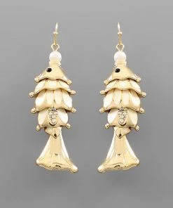 GOLDEN STELLA EPOXY FISH DANGLE EARRINGS
