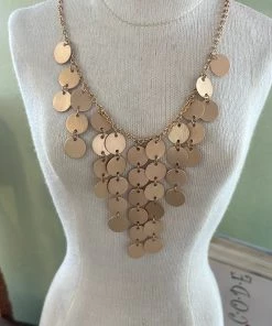 GOLDEN STELLA NECKLACES MATTE DISC V NECKLACE